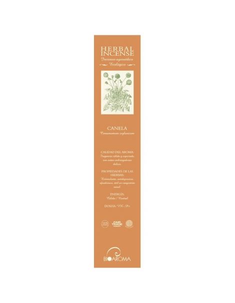 Incienso Ayurvédico Ecológico Canela BioAroma - 12 varillas