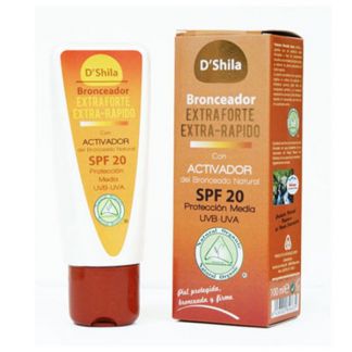 Bronceador SPF 20 Extra Forte y Extra Rápido D'Shila - 100 ml.