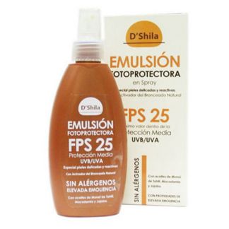 Emulsión Fotoprotectora SPF 25 D'Shila - spray 200 ml.