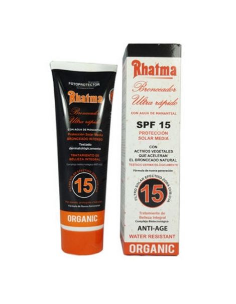 Bronceador Ultra-Rápido SPF 15 Rhatma - 200 ml.