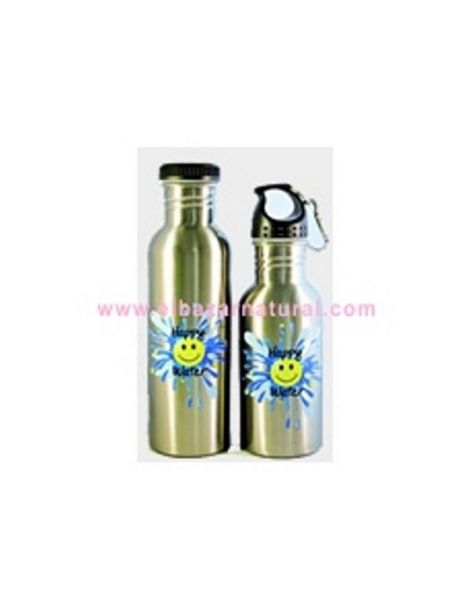 Botella Happy Water Plateada - 500 ml.