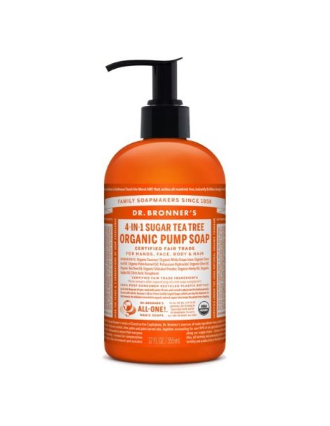 Jabón Líquido de Azúcar Shikakai de Árbol del Té Dr. Bronner´s - 355 ml.