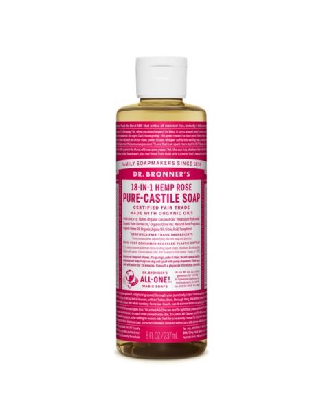 Jabón de Castilla Líquido de Rosas Dr. Bronner´s - 236 ml.