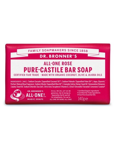 Jabón de Castilla de Rosas Dr. Bronner´s - 140 gramos