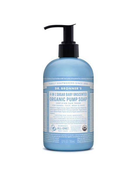 Jabón Líquido de Azúcar Shikakai Bebés-Neutro Dr. Bronner´s - 355 ml.