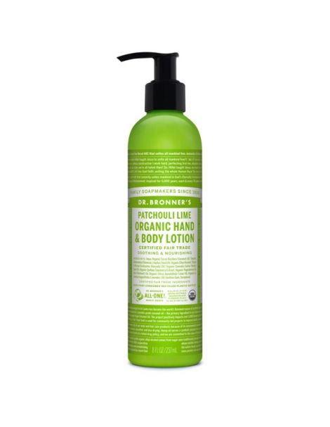 Loción Corporal de Pachuli y Lima Dr. Bronner´s - 237 ml.