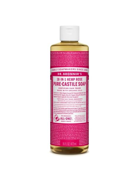 Jabón de Castilla Líquido de Rosas Dr. Bronner´s - 473 ml.