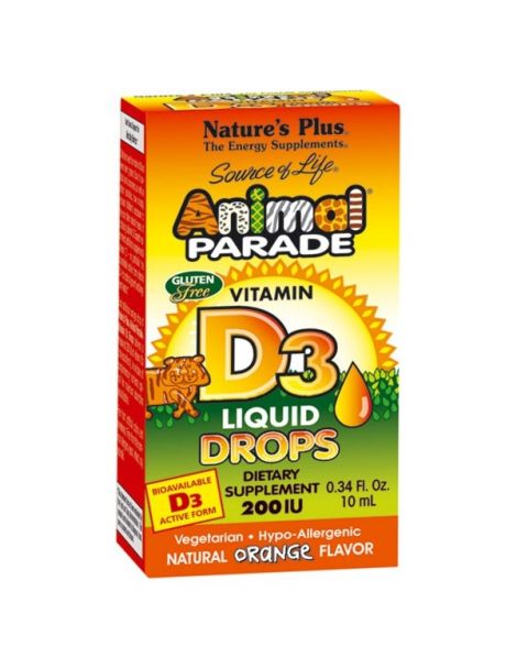 Animal Parade Vitamina D3 Gotas Nature's Plus - 10 ml.