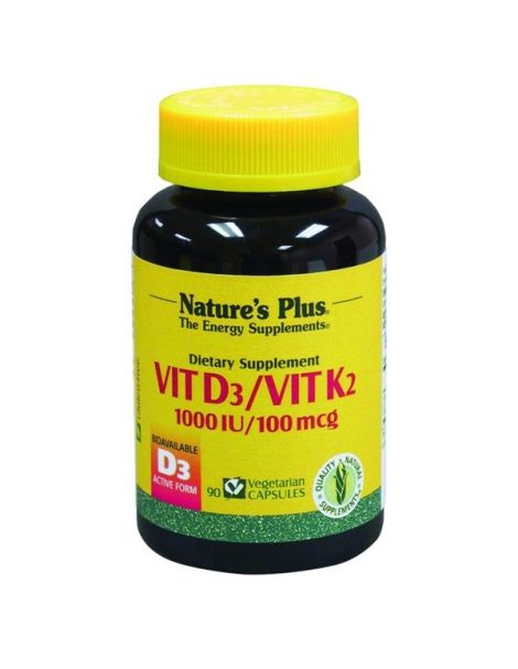 Vitamina D3 / Vitamina K2 Nature's Plus - 90 cápsulas