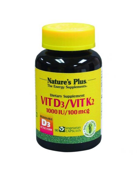Vitamina D3 / Vitamina K2 Nature's Plus - 90 cápsulas