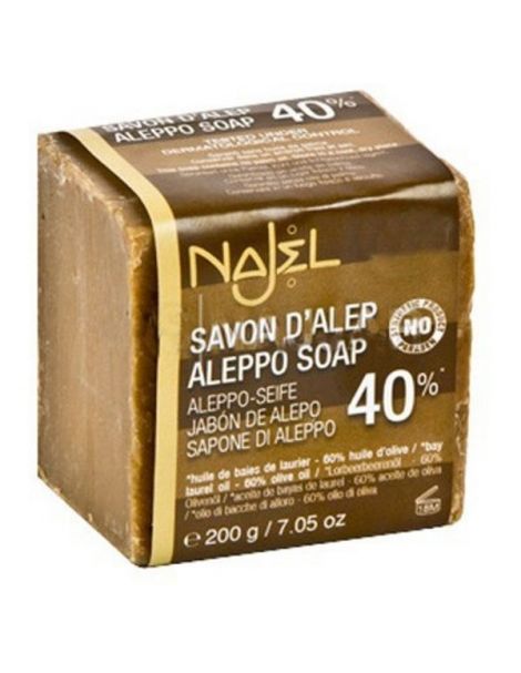 Jabón de Alepo 40% Najel - pastilla de 185 gramos