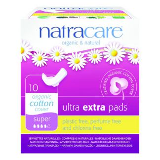 Compresa Ultra Extra Super con Alas Natracare - 10 unidades