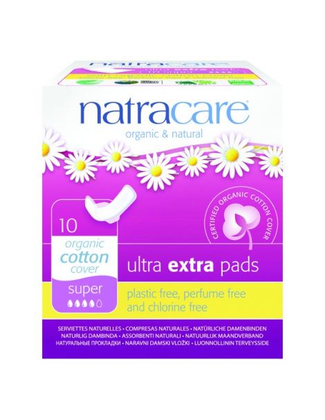 Compresa Ultra Extra Super con Alas Natracare - 10 unidades