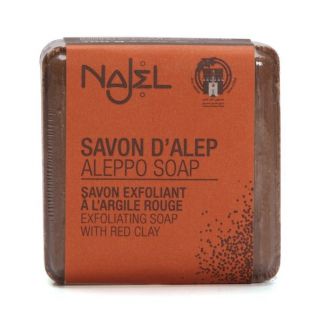 Jabón de Alepo con Arcilla Roja Najel - pastilla de 100 gramos