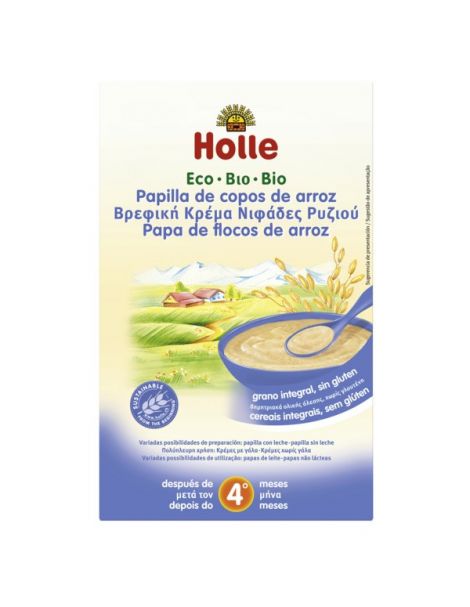 Papillas de Copos de Arroz Bio 4M Holle - 250 gramos