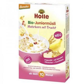 Papillas de Muesli Multicereales con Fruta Bio 10M Holle - 250 gramos