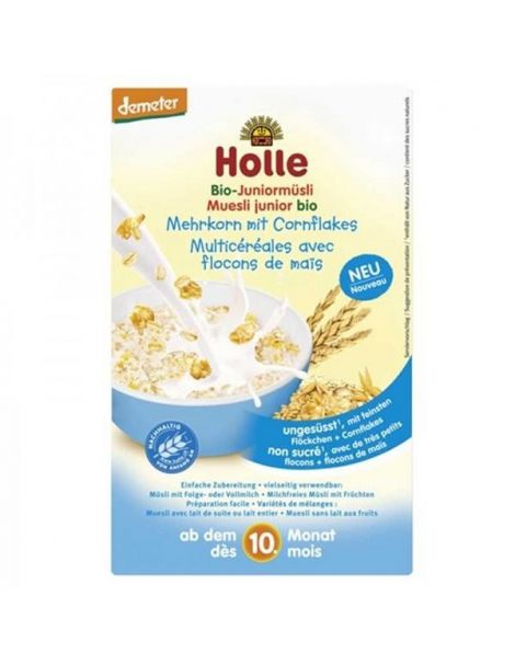 Papillas de Muesli Multicereales con Maíz Bio 10M Holle - 250 gramos