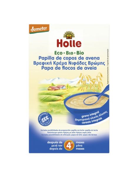 Papillas de Copos de Avena Bio 4M Holle - 250 gramos