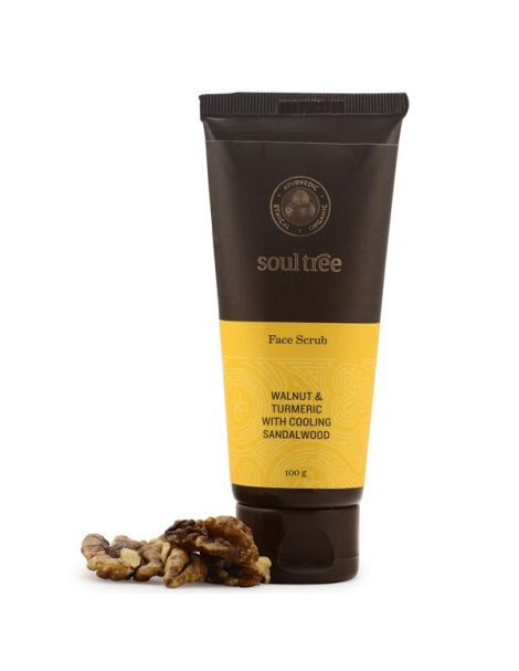 Exfoliante Facial con Nuez, Cúrcuma y Sándalo SoulTree - 100 gramos