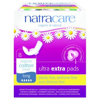 Compresa Ultra Extra Larga con Alas Natracare - 8 unidades