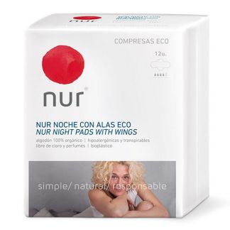 Compresa Ultrafina de Noche con Alas Nur - 12 unidades