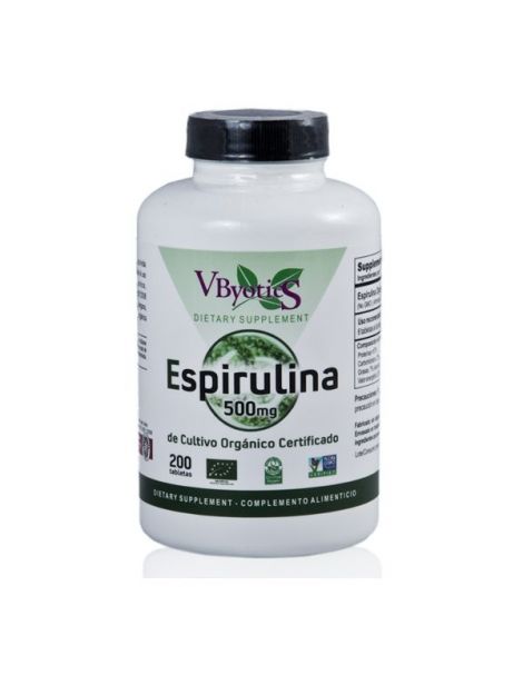 Espirulina Orgánica VByotics - 200 tabletas