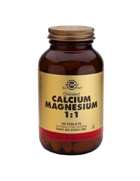 Calcio - Magnesio Quelado 1:1 Solgar - 120 comprimidos