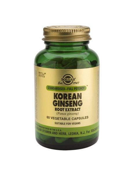 Ginseng Coreano Extracto de Raíz Solgar - 60 cápsulas