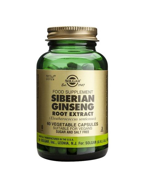 Ginseng Siberiano Extracto de Raíz Solgar - 60 cápsulas