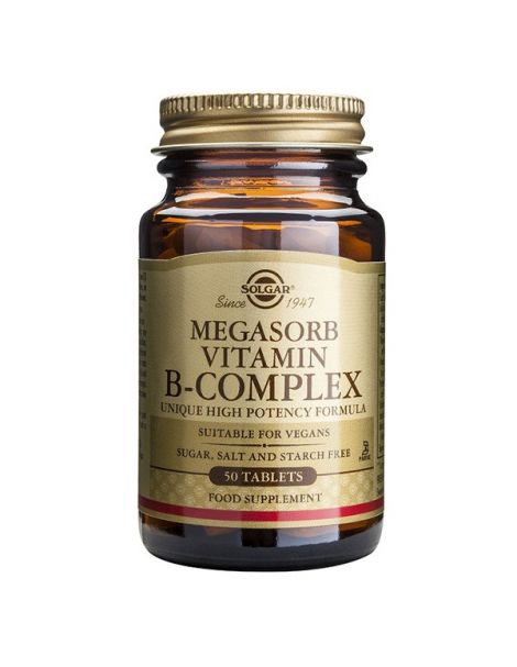 Megasorb B-Complex Solgar - 50 comprimidos