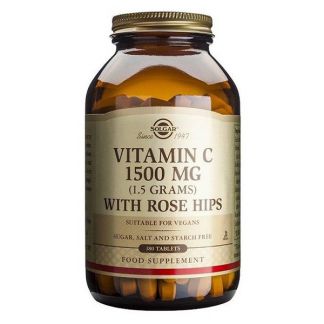 Vitamina C 1500 mg. Rose Hips Solgar - 180 comprimidos