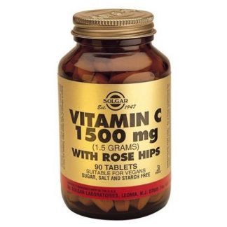 Vitamina C 1500 mg. Rose Hips Solgar - 90 comprimidos