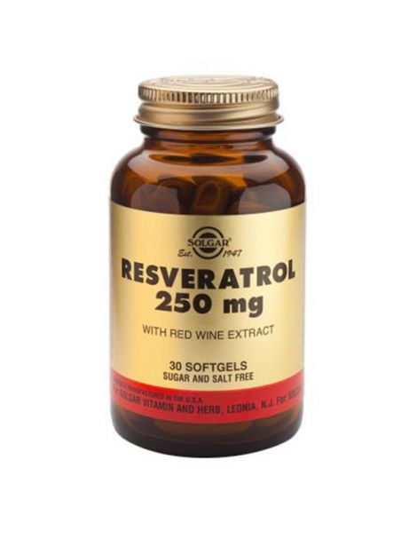 Resveratrol con Extracto de Vino Tinto Solgar - 30 perlas