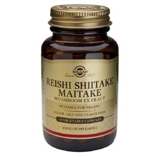 Reishi Shiitake Maitake Solgar - 50 cápsulas