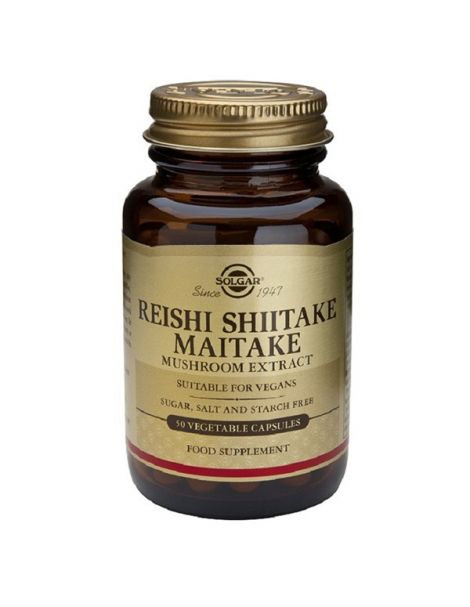 Reishi Shiitake Maitake Solgar - 50 cápsulas