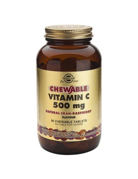 Vitamina C 500 mg. Frambuesa Solgar - 90 comprimidos