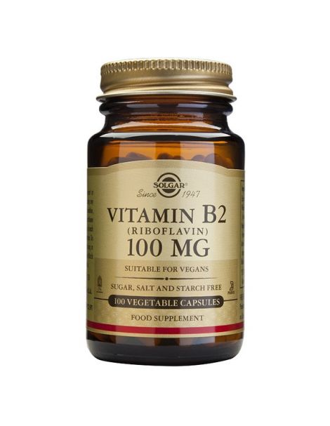 Vitamina B2 100 mg. Solgar - 100 cápsulas