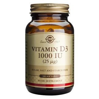 Vitamina D3 25 mcg. (1000 UI) Solgar - 100 perlas
