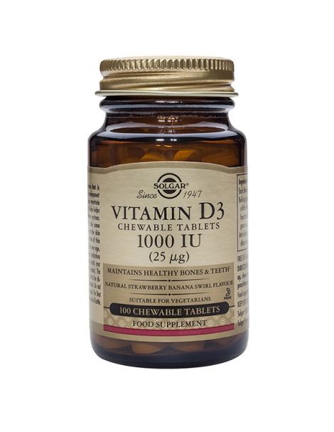 Vitamina D3 25 mcg. (1000 UI) Solgar - 100 comprimidos