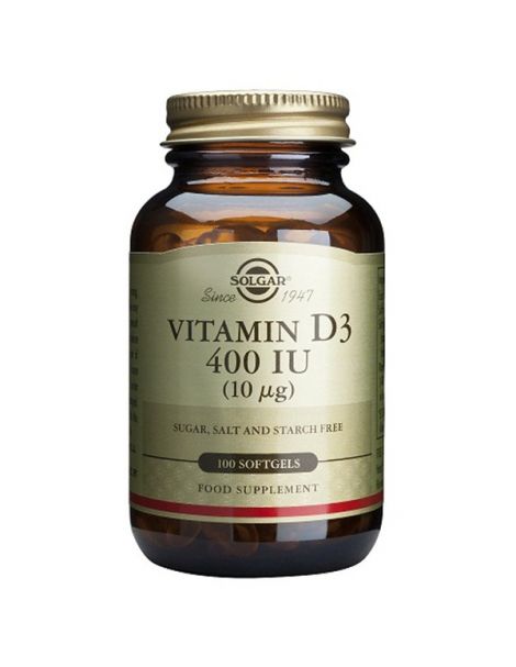 Vitamina D3 10 mcg. (400 UI) Solgar - 100 perlas