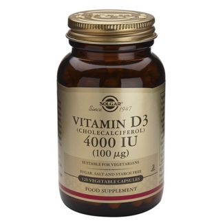 Vitamina D3 100 mcg. (4000 UI) Solgar - 120 cápsulas