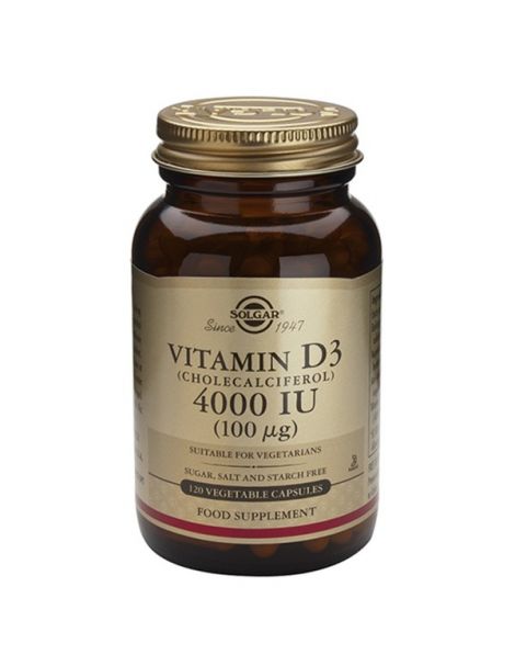 Vitamina D3 100 mcg. (4000 UI) Solgar - 120 cápsulas