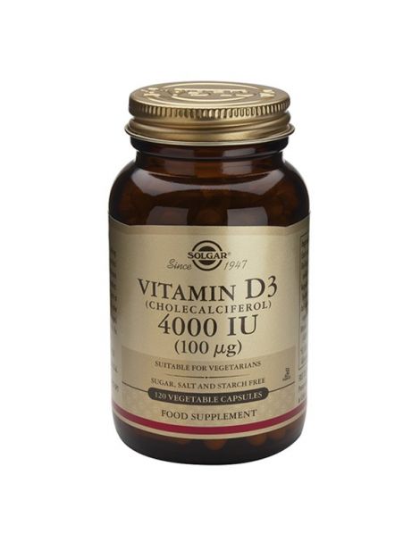 Vitamina D3 100 mcg. (4000 UI) Solgar - 60 cápsulas