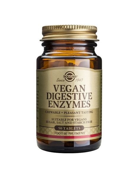 Vegan Enzimas Digestivas Solgar - 50 comprimidos