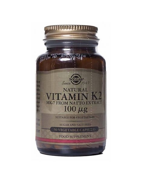 Vitamina K2 100 mcg. Solgar - 50 cápsulas