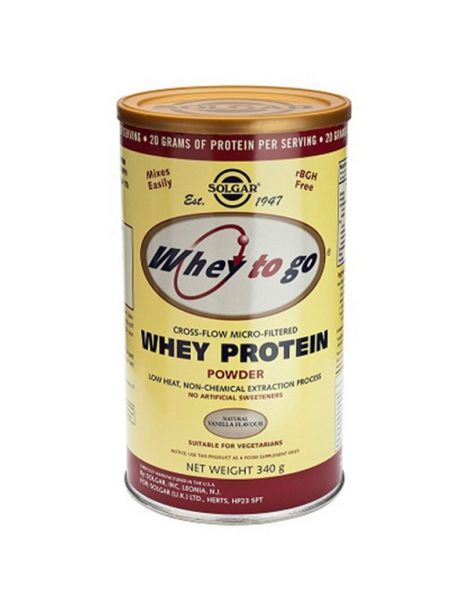 Whey to Go Proteína de Suero Vainilla Solgar - 340 gramos