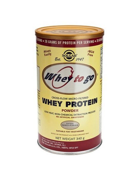 Whey to Go Proteína de Suero Vainilla Solgar - 907 gramos