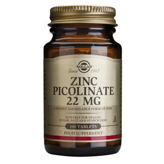 Picolinato de Zinc Solgar - 100 comprimidos