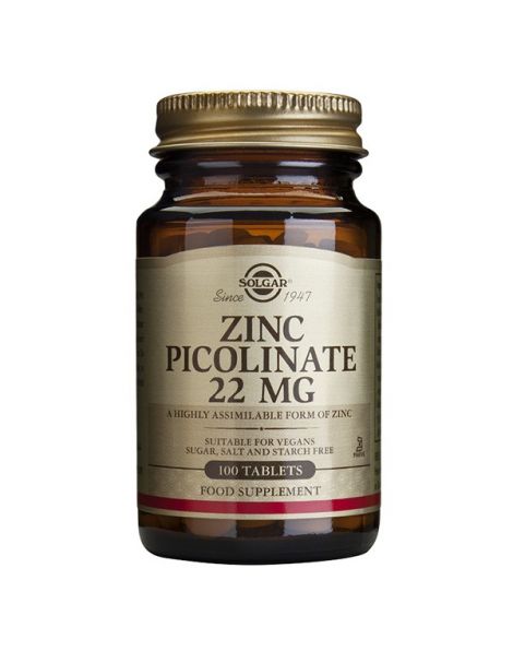 Picolinato de Zinc Solgar - 100 comprimidos