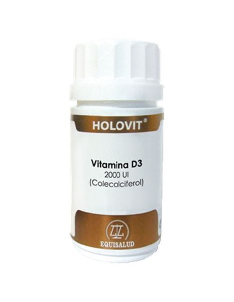Holovit Vitamina D3 2000 UI (Colecalciferol) + K2 (Menaquinona MK7) Equisalud - 50 cápsulas